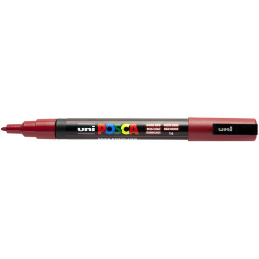 Posca verf stift PC3M Donkerrood