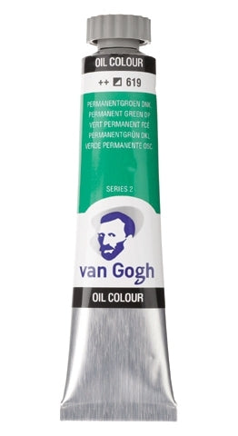 Permanent groen Donker 619 S2  Olieverf 20 ml. Van Gogh