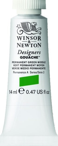 PERMANENT GREEN MIDDLE 484 14 ml. S2 Designers Gouache Winsor & Newton